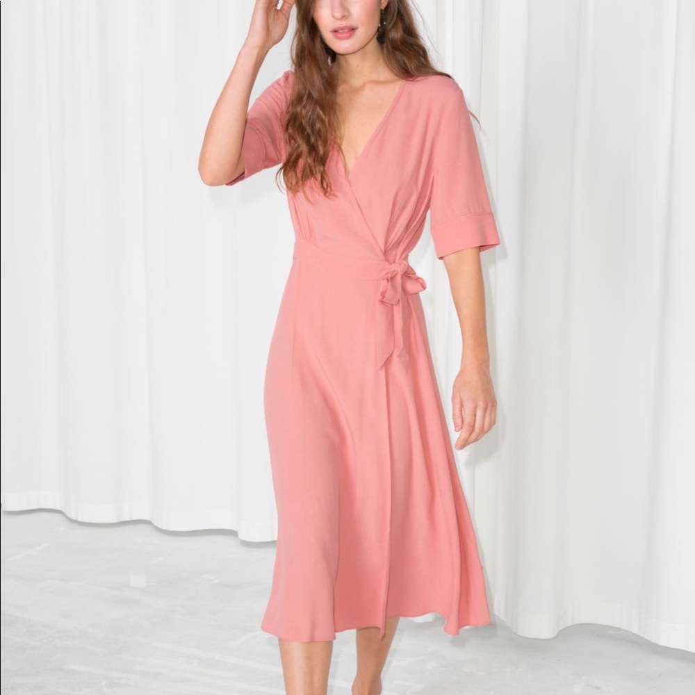 & Other Stories long pink wrap dress NWT